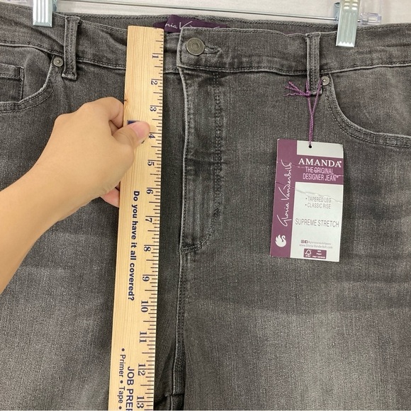 New Gloria Vanderbilt Gray Classic Straight Leg High Rise Jeans size 20 - Picture 7 of 10